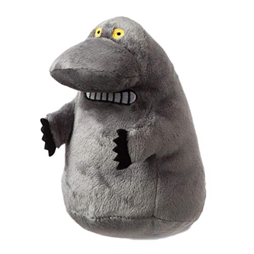 Grey plush toy of the Groke character from the Moomins series.