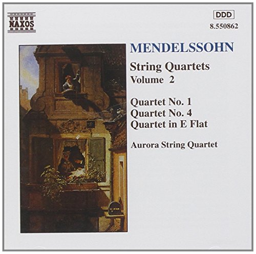 "CD cover with painting of a building and musicians in windows, white background."