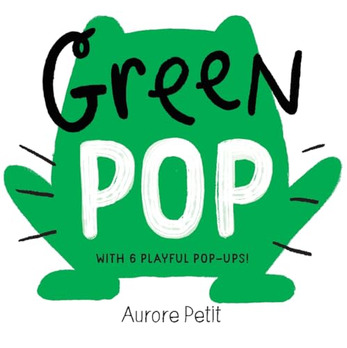 Book cover for Green Pop, featuring a green cat silhouette and white text.