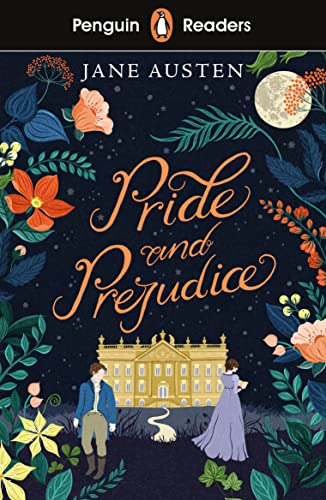 Cover of "Pride and Prejudice" with floral design and figures.