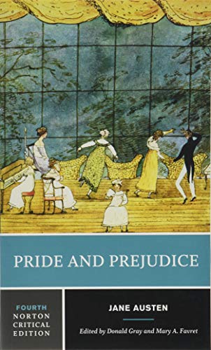 Book cover of "Pride and Prejudice" depicting figures in Regency-era clothing.