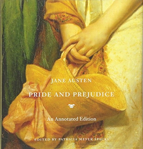 Book cover of "Pride and Prejudice" with a painted portrait detail.