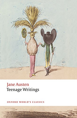 Book cover: "Teenage Writings" by Jane Austen, with illustrated figures.