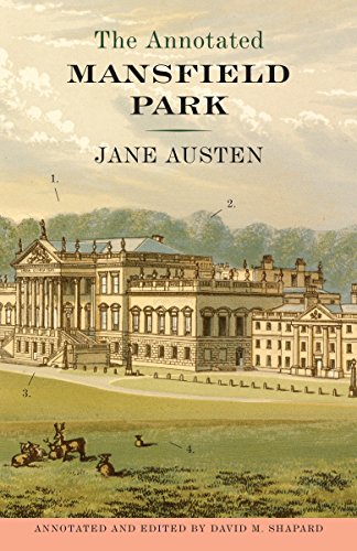 Book cover of "The Annotated Mansfield Park" featuring a large estate illustration.