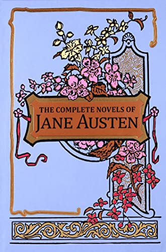 Light blue book cover titled The Complete Novels of Jane Austen with floral illustrations.