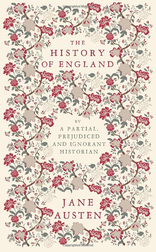 Book cover: "The History of England" with floral pattern, by Jane Austen.