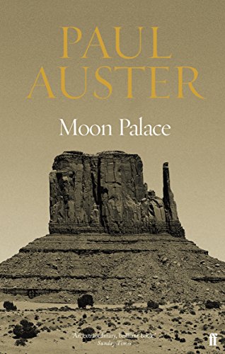 Book cover for Moon Palace by Paul Auster featuring a desert butte landscape.