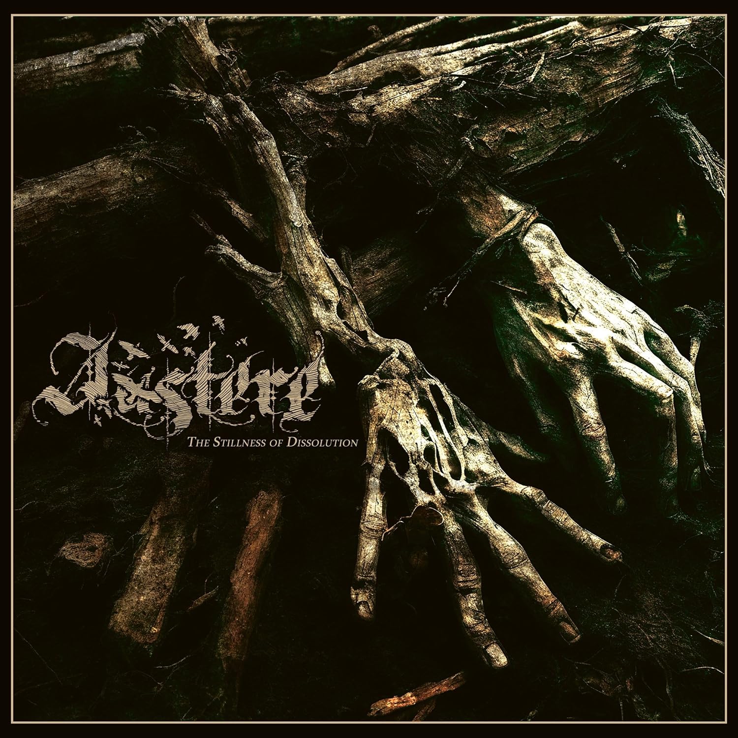 Dark album cover featuring skeletal tree branches against a black background.