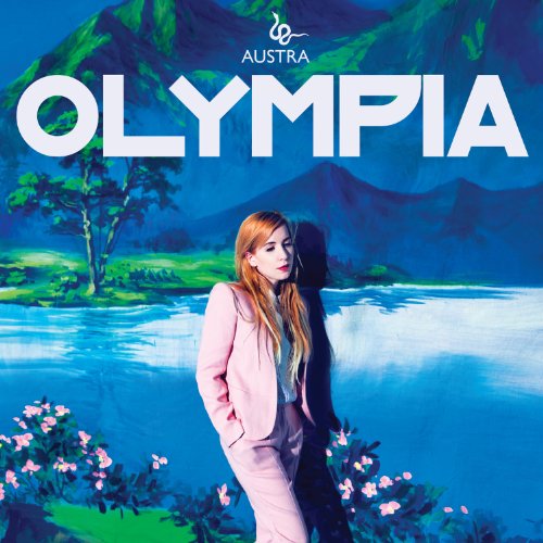 Album cover for Austra’s “Olympia” featuring a woman and landscape.