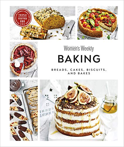 Cookbook cover displaying various baked goods: breads, cakes, and biscuits.