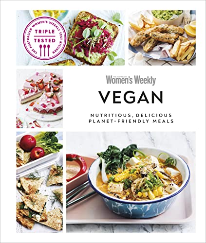 Cookbook cover featuring colorful photos of vegan meals and ingredients.