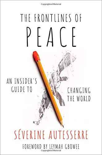 Book cover with pencil over sketched figures, titled “The Frontlines of Peace.”