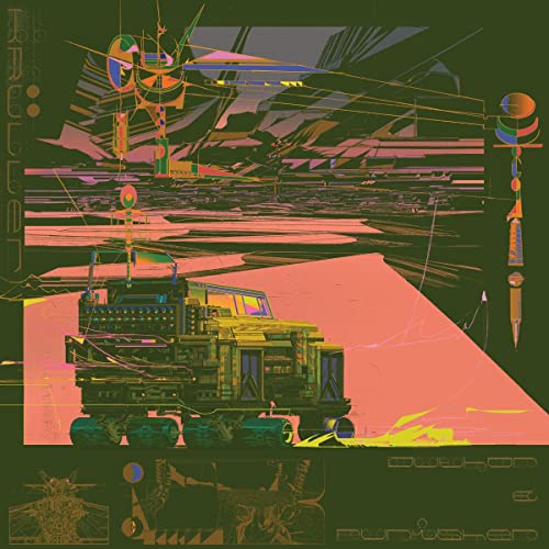 Album cover for Author & Punisher’s “Kruller” featuring futuristic vehicle artwork.