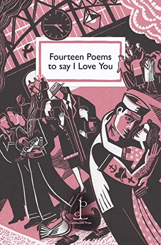 Book cover illustration of a sailor embracing a woman in a pink and black style.