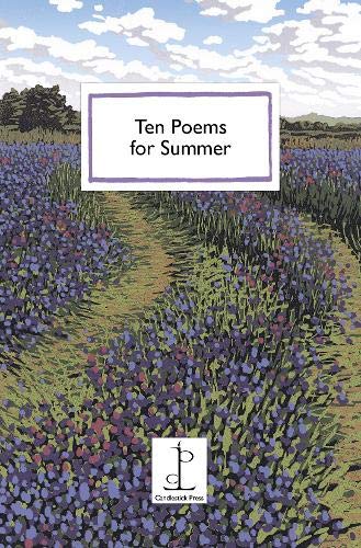Book cover titled Ten Poems for Summer featuring a path through a purple flower field.