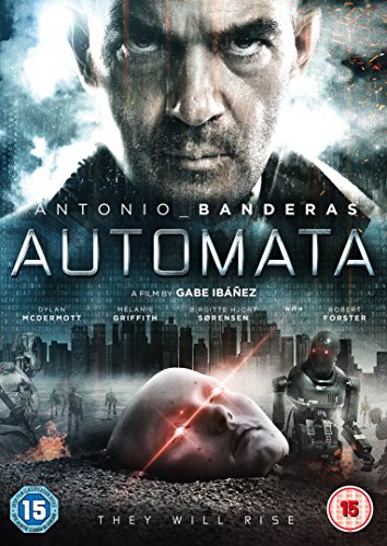Automata" DVD cover featuring Antonio Banderas and a robotic figure.