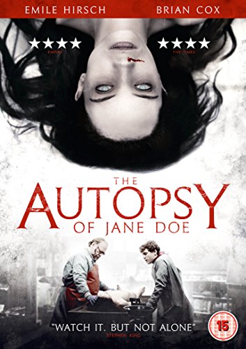 DVD cover for The Autopsy of Jane Doe featuring a pale woman and pathologists.