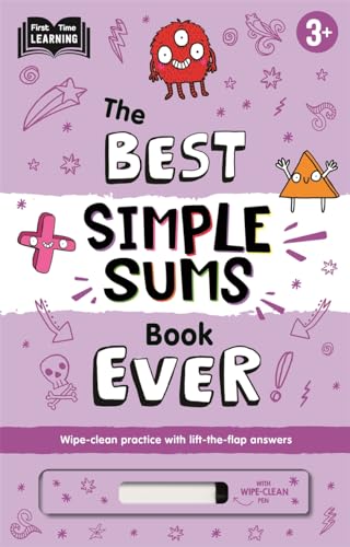 Purple book cover with cartoon monster, text “The Best Simple Sums Ever.”