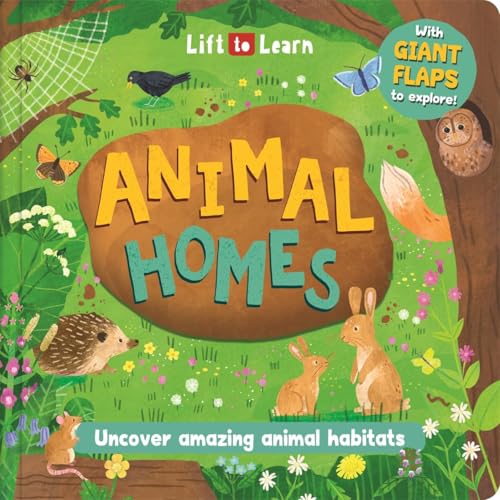 Animal Homes" book cover with animal illustrations and lift-the-flap design.