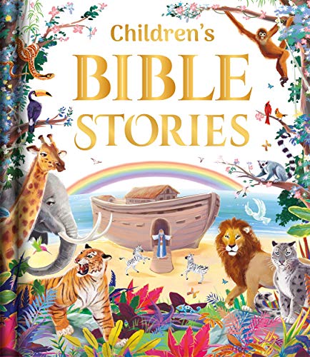 Cover of “Children’s Bible Stories” with Noah’s Ark and various animals.