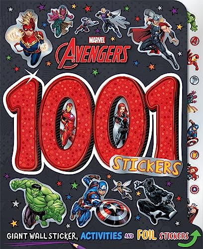 Marvel Avengers sticker book with colorful characters and the number 1001.
