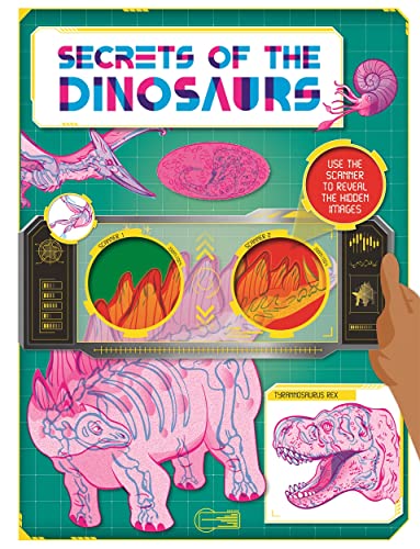 Book cover with dinosaurs, scanning technology, and a Tyrannosaurus Rex illustration.