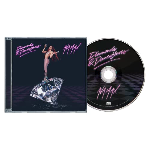 Ava Max “Diamonds & Dancefloors” CD case and disc, with diamond imagery.