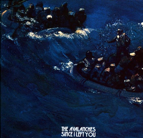 Avalanches album cover: painted scene of people in boats on blue water.