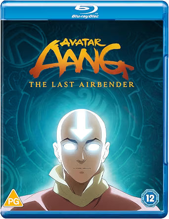 Blu-ray cover for "Avatar Aang: The Last Airbender" featuring Aang’s face.