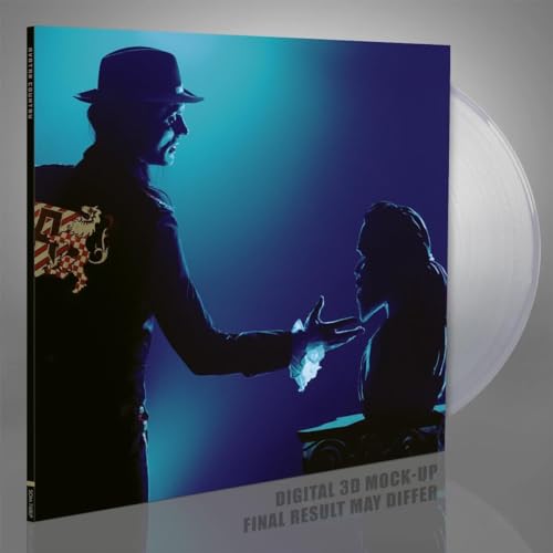 Vinyl record cover featuring a silhouetted figure and clear vinyl disc.