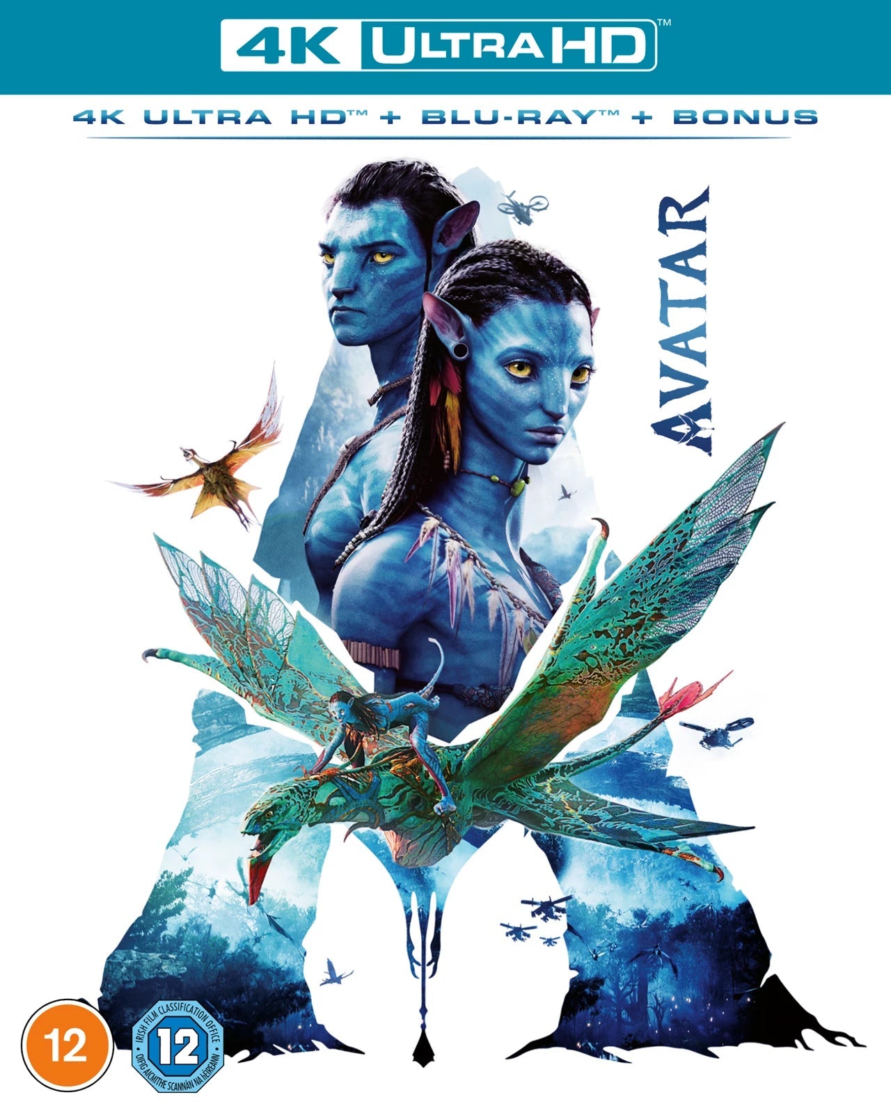 Avatar Blu-ray cover featuring Na'vi characters and a flying banshee.