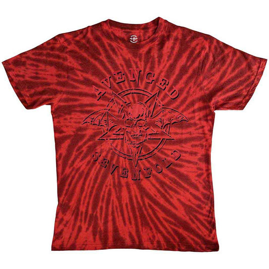 Avenged Sevenfold dip-dye t-shirt, large size, featuring band artwork.