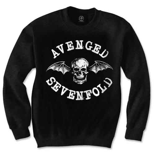 Dark sweatshirt featuring Avenged Sevenfold’s Death Bat logo, size medium.