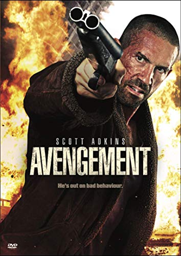 Movie poster for "Avengement" featuring Scott Adkins holding a gun.