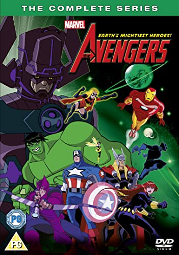 DVD cover art featuring Marvel's The Avengers characters with Galactus in the background.