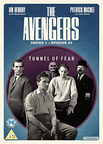 DVD cover for "The Avengers - Tunnel Of Fear" featuring four men.