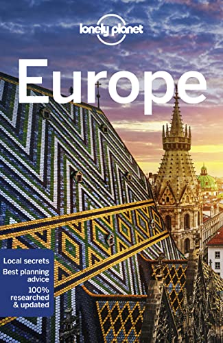Lonely Planet Europe travel guide cover with a Prague building image.
