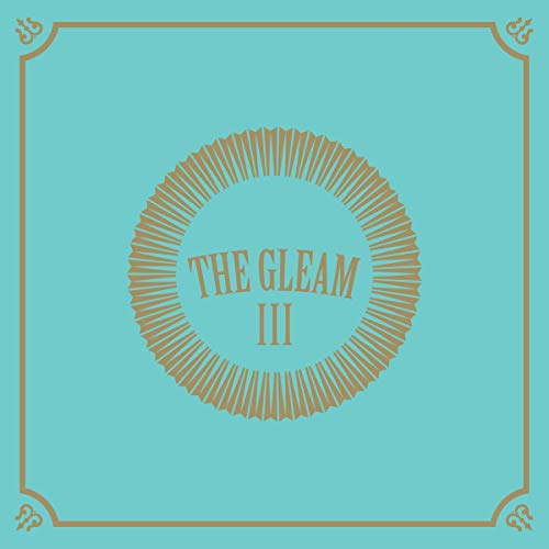 Turquoise square album cover with gold radial design and text "THE GLEAM III".