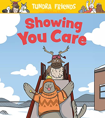 Book cover: cartoon reindeer and walrus on a snowy sled.