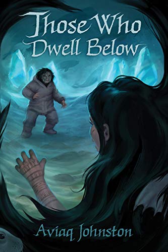 Book cover: Inuit woman in parka, facing a figure in an icy cave.