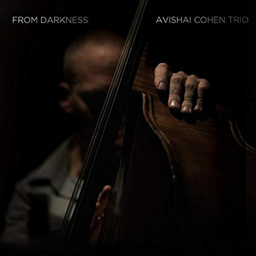Avishai Cohen Trio album cover featuring a bassist in shadow.