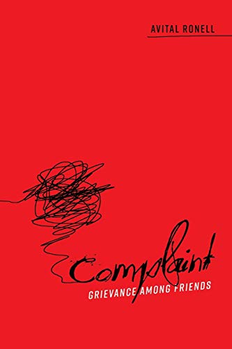 Red book cover with black scribbles and the title "Complaint: Grievance among Friends.