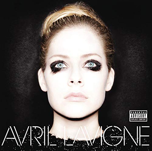 Avril Lavigne album cover: close-up portrait with dark eye makeup.