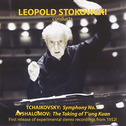 Leopold Stokowski conducting, CD cover for Tchaikovsky and Avshalomov recordings.