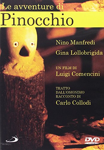 DVD cover for “Avventure Di Pinocchio” featuring a wooden puppet face.