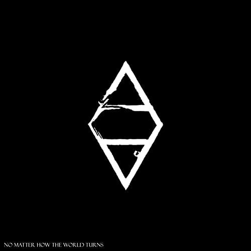 Black background with a white, fractured diamond shape and text below.