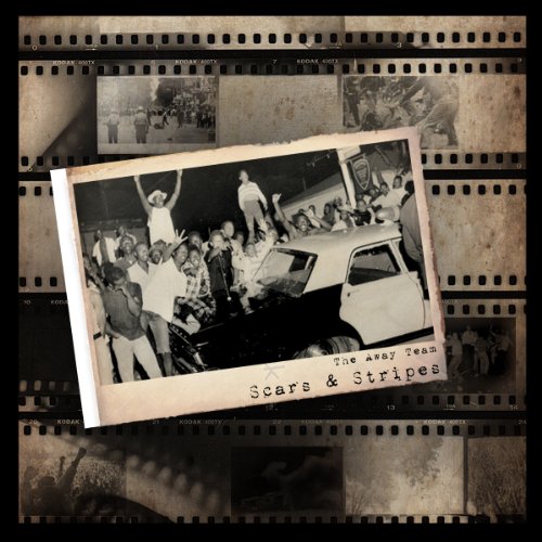Vintage-style CD cover with a group photo and filmstrip border.