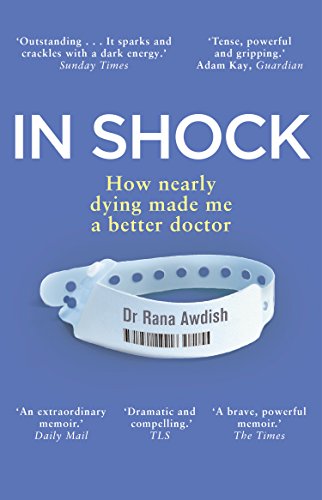 Book cover: "In Shock" with a medical wristband and author name.
