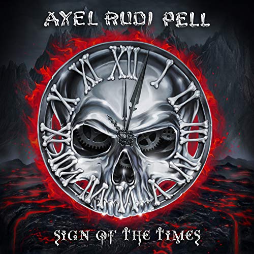 Album cover for Axel Rudi Pell’s “Sign Of The Times” with skull and clock.