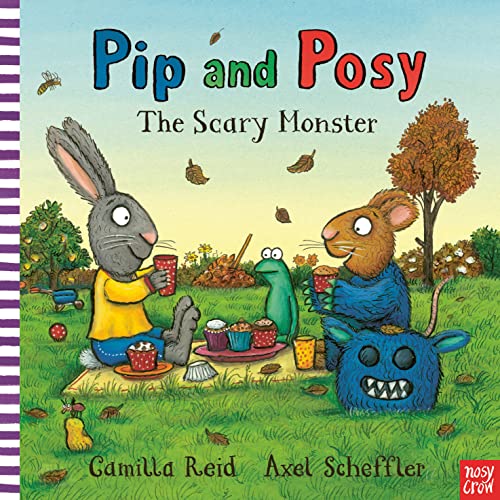 Pip and Posy book cover with a rabbit, mouse, and monster at tea.